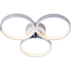 Licht-Erlebnisse Ceiling Light LED IP44 B: 50 cm Chrome 3000 K Warm White 3450 lm Metal Modern Bathroom Ceiling Light Bathroom Light Ceiling