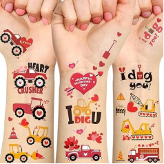 I Dig You Valentinstag-Tattoos für Kinder, 4 Bögen, rosa Valentinstagsparty-Geschenke, Süßigkeiten-Herz-Partyzubehör, Galentinentinen-Day-Austausch-Leckereien, Lehrer-Umwort, Klassenzimmerpreise