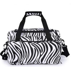 lyrlody Hairdressing Bag, Large Capacity, Stripes, Salon Handbag, Hairdressing Bag with Handle and Shoulder Straps for Hairdressing Tools, 35 x 20 x 24 cm