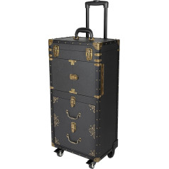 4-Tier Work Trolley Hairdresser Trolley Cosmetic Trolley Cart Salon Trolley for Hairdressing Shops Hairdressing Schools Private Homes etc., Split Bag, Black, Operating Trolley 39 x 25.5 x 82 cm