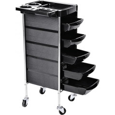 Beauty Friseurwagen, ABS-Salonwagen Mit 5 Ablagen, Friseursalonwagen, Metallrahmen, Haarwagen, Friseurwerkzeugwagen, Salonwagen Für Die Schönheit Friseur Arbeitswagen