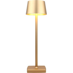 Wireless Table Lamp, 6000 mAh Battery Rechargeable, IP54 Waterproof, Warm Light LED, Tap Dimming, All Aluminium Alloys, Gold