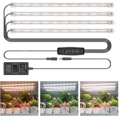 LED Plant Lamp, 240 LEDs Plant Light, 3000 K/6000 K/660 nm Full Spectrum Plant Light with Auto Timer 3H/9H/12H, 10 Types of Brightness & 3 Light Modes for Indoor Plants Gardening