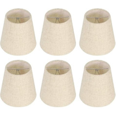 Pack of 6 Clip-On Lampshades, Small Lampshade, Clip-On Light Bulb Lampshades Made of Linen Fabric for Table Lamps, Chandelier Lampshade, 5.5 x 5.2 x 3.5 Inches