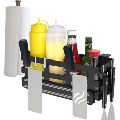 Grill Caddy for Blackstone Griddles/Preparation Trolley, Space Saving BBQ Accessories Storage Container, BBQ Accessory Holder for Blackstone 28