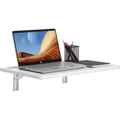 VEVOR Folding Table Wall Table 59.94 x 39.62 x 14.99 cm Folding Kitchen Wall Desk for Student Dorm Living Room Bedroom Sturdy White Chipboard 45.36 kg Load Capacity