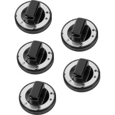POPETPOP Pack of 5 High Temperature Resistant Bakelite Knob Cooking Burner Knobs Grill Stove Knobs Control Shaped Replacement Gas Valve Control Knob Burner Valve Knob Gas Valve Knob ABS Black