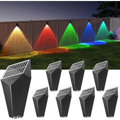 Pack of 8 50 Lumen LED Solar Lights for Outdoors, IP65 Waterproof Solar Lights for Outdoors, Ideal for Fence Posts, Patio, Pool, Wall, Garden Steps and Paths