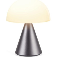 Lexon MINA L Rechargeable Wireless LED Table Lamp, 9 Light Colours with Dimmer, Touch and Rechargeable, Up to 24 Hours Battery Life - Gunmetal