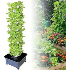 Hydroponic Propagation System Kits 45 Plants Locations Grow System Vertical Grow Tower with Pump Movable Water Tank Growing System for Herbs, Fruits & Vegetables
