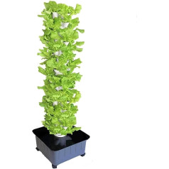 Hydroponics Kit for Plants Automatic Aeroponics Tower with 45 Holes Hydroponic Tower Garden Tower Aeroponics Growing Kit with Pump and Moving Water Tank for Home Horticulture Kitchen