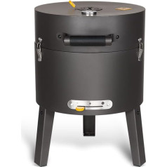 Boretti Tonello Charcoal Grill with Lid, Smaller Size, Mobile, Ideal for Beach, Campsite or Park, 57 x 40 x 40 cm (H x W x D), Colour: Anthracite