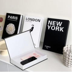 Decorative Cardboard Book Boxes, Pack of 3, 26.7 x 17 x 4.2 cm, Book Shape Storage Box