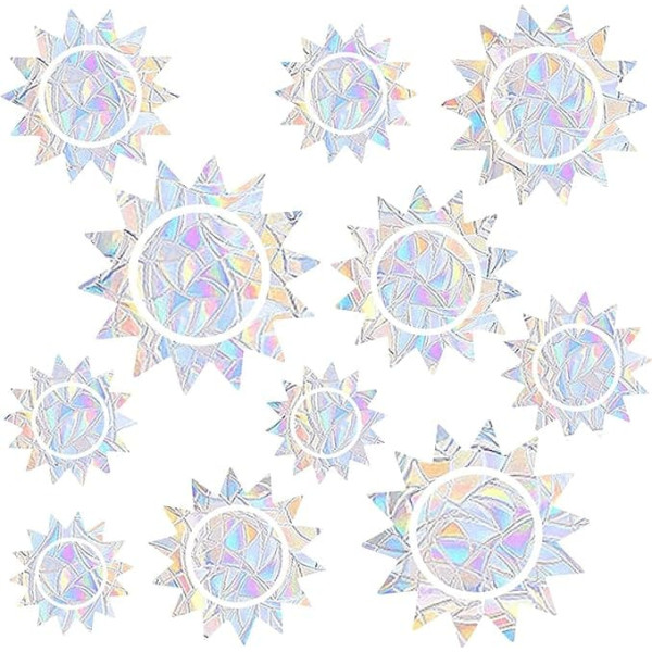 Sun Window Clings Sun Window Decals Static Adhesion Anti-Collision Window Stickers for Birds Strikes Sun Window Sticker Prismatic Vinyl Sticker Rainbow Sticker for Glass Windows
