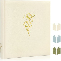 Photo Album for DIY with Parchment Protective Sheets, Space for 500 Photos, Photo Album, Jumbo kuword Large Format, 100 Pages, 29.5 x 33 cm, for Bookshelf, Beige, Wedding Gift, DIY Scrapbook, Family