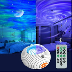 Starry Sky Projector, Bluetooth Night Light, Aurora and Milky Way Night Sky Light Projector Lamp, 14 Colour Light Modes with 5 Types of Music & Timer & Remote Control for Children Adults