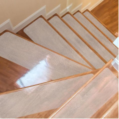 Stair Mats Indoor Pack of 15, 15 x 60 cm Stair Treads Mats Modern, Transparent Stair Mats Indoor Non-Slip Strips Stair Treads Non-Slip Mat for Floor Non-Slip Protection