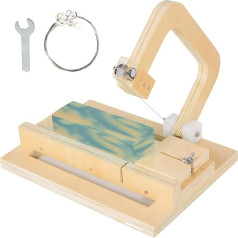 Wooden Soap Cutter for Soap Making, Adjustable Wire Cutter Cutting Tool for Handmade Soap Making Candles Trimming Cheese Cutting