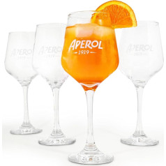 Aperol Spritz Glasses, Set of 4, Modern Design for Cocktail Glasses, Ideal as Aperol Spray Gift Set, Aperol Gift, Drinking Glasses Set