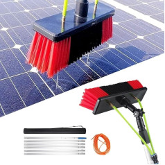 Water Fed Pole Set, Solar Panel Cleaning Brush and Pole, Outdoor Window Cleaning Rod, Telescopic Brush Set for Cleaning Photovoltaic Panels, Truck Windows