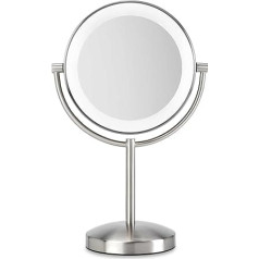 BaByliss Slimline 9437E LED Mirror with 1x and 8x Magnification Brushed Chrome