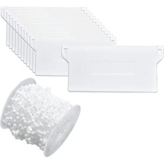 20 Pieces Slat Weights Vertical Blinds 89 mm 127 mm, 10 m White Chain Roller Chain, Slat Curtain Weight Plates Replacement Part, Blinds Repair Set for Home Office Curtain Window Accessories