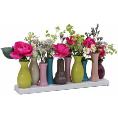 Jinfa Handmade, Small, Ceramic, Decorative Flower Vases, Set of 10 Coloured Vases