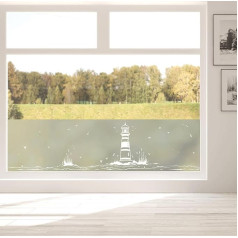 Privacy Film Window with Reeds and Grasses Motif, Maritime Window Film Opaque, Frosted Glass Film, Maritime Window Decoration Film, Window Decoration Maritime, Window Adhesive Film