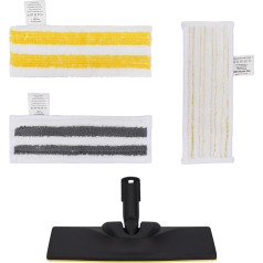 Vacuum Cleaner Brush Head and Cloth Set Compatible with Kärcher Easyfix SC 1, SC 2, SC 3, SC 4, SC 5 Steam Cleaner, 3 Pieces Replacement Microfibre Cloth Set and 1 Brush Head