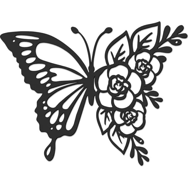 Iron Plate Sign Vintage Metal Wall Decoration Tin Sign for Home Bar Cafe Interior Decoration Butterfly 11.4 Inch (Pack of 1)