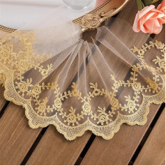 2 Yards 14 cm Embroidered Lace Trim Vintage Lace Ribbon Crochet Border Wide Lace Trim Self-Adhesive Decorative Ribbon Embroidery Decorative Ribbon Lace Border Lace Fabric for Wedding Decoration Craft