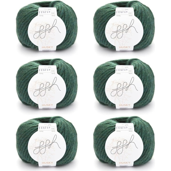 ggh Husky Box - 6 Balls - Thick Virgin Wool - Suitable for Knitting or Crochet - Colour 013 - North Sea Green
