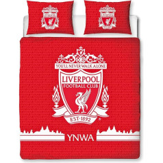 Character World Liverpool FC Official Duvet Cover Set Double Colour Design Reversible 2 Sided Football Bedding Official Licensed Product Includes Matching Pillowcases