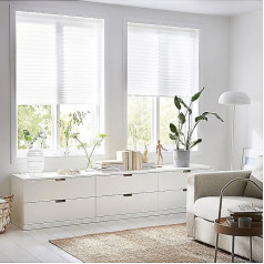 Pack of 2 Pleated Blind, Klemmfix, No Drilling, White 60100100 cm, Privacy Screen and Sun Protection, Cosimo Style Pleated Roller Blind with Klemmfix, Blind, Folding Blind Privacy Screen and Sun