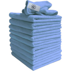 Microfibre Cloths Similar to Exel Magic Cleaning Cloths. Chemical Free Cleaning. Large Super Soft Premium Fibre, Washable Cloth Duster for Car, Motorbike, Domestic Appliances, Industrial use (Blue, 10)