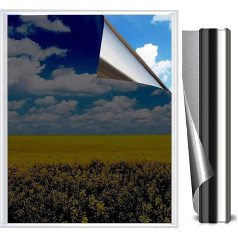 XtraCare Fentster Privacy Screen Mirror Film, Window Film Transparent from Inside, Opaque, Black, 60 x 400 cm