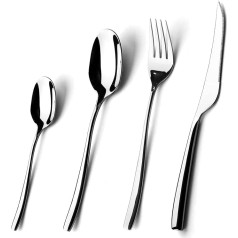 Cutlery Set for 6 People, 24 Pieces, Modern Luxury Stainless Steel Knife and Fork Spoon Cutlery Set
