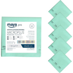Microplus Tea Towel Specifically for Tableware and Glass, Leaves No Marks, Highly Absorbent and Quick Drying, 100% Microfiber, Pack of 5 (Green)