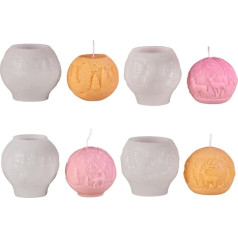 Meiliyizu 4 Pcs Silicone Candle Mould with Christmas Baubles for Candles, Soap, Christmas Decoration, Plaster Ornaments, Chocolate, Epoxy Resin