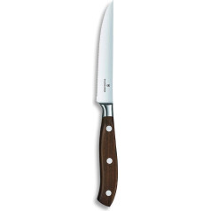 Victorinox Grand Maître Professional Steak Knife, Extra Sharp Blade, Serrated Edge, 12 cm, Elegant Wooden Handle, Stainless Steel, Brown