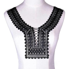 Black Embroidery Lace Neckline Collar Embellishment Sewing Appliques Trimming Lace Fabric Dress Accessories Scrapbooking 7 Pcs