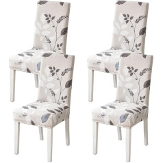 HZDHCLH Chair Covers Stretch Modern Dining Room Kitchen Wedding Party Washable Chair Protector (Leaf, Pack of 4)