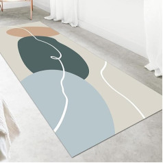 LIKE IT MORE Rug Modern Beige Grey Washable Rug Living Room Rug Bedroom Rug Children's Room Rug Dining Room - Rug Living Room (Moon Dark Green, 80 x 200 cm)