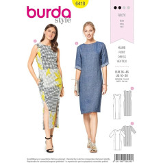 Easy - Burda Style Pattern B6418 Women's Feminine Dresses