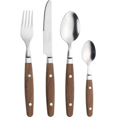 Prima Collection Country 24-Piece Cutlery Set, Nickel Free Stainless Steel with Handle, Wood, Gift Box