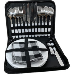 Picnic Cutlery Set for 4 People Picnic Basket Camping Cutlery 24 Pieces Norskskin