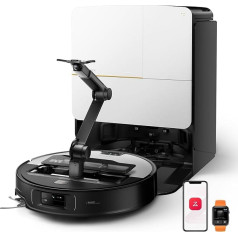 roborock Saros Z70 Robot Vacuum Cleaner with Mop Function, OmniGrip Arm, AI-Supported, 22,000 Pa Suction Power, 7.98 cm Ultra Slim, FlexiArm Riser, AdaptiLift Chassis, Hot Water Mop Washing & Drying