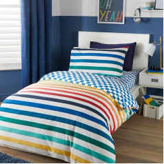 Bedlam - Beckett Stripe - Easy Care Duvet Cover Set - Double Size in Multi