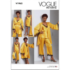 Vogue V1962F5 Women's Dressing Gown Bodice Slip Dress and Trousers F5 (16-18-20)