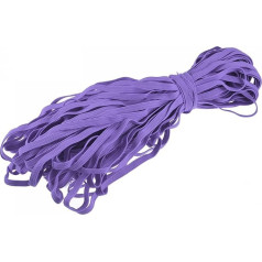 sourcing map Flat Elastic Cord for Sewing 6mm 33 Meters Knitting Heavy Stretch Rope for DIY Crafts Light Purple